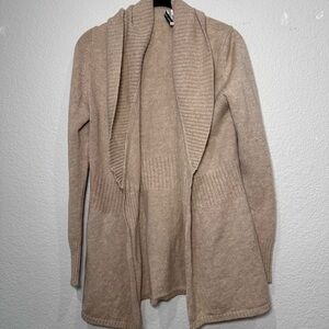 Cashmere Tan Cardigan Sweater Minimalist Women's Medium